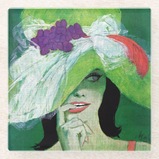 D.逆の方法を見る ガラスコースター (正面)