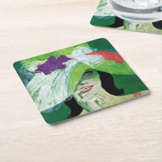 D.逆の方法を見る スクエアペーパーコースター (アングル)