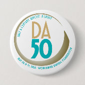 D.A. 50th Anniversary Convention design 缶バッジ (正面)