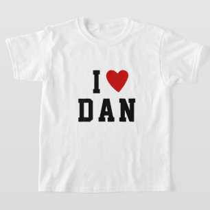 D A Nが大好き ハート名前をカスタムするダン・ダニエルT – シェル Tシャツ