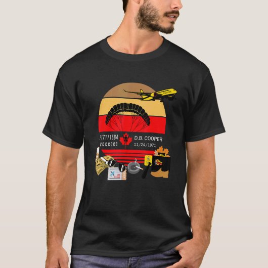 D B クーパー 謎の男 ハイジャック スカイダイビング 1971 Tシャツ (正面)