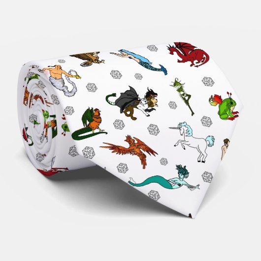 D&Dのサイコロおよびファンタジーの創造物 ネクタイ (ロール)