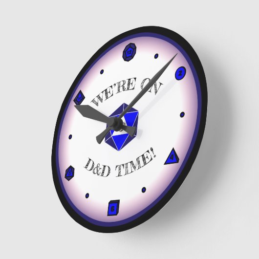 D&Dタイム中 – BLUE ラウンド壁時計 (傾斜)