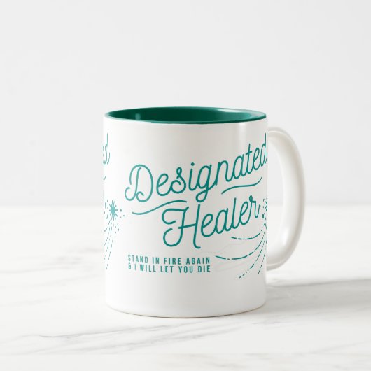 D&Dファン用の指定ヒーラーティーまたはコーヒーマグ ツートーンマグカップ (正面右)
