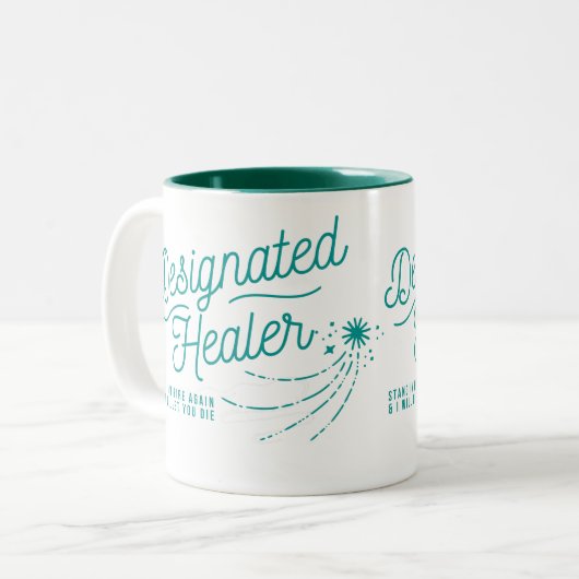 D&Dファン用の指定ヒーラーティーまたはコーヒーマグ ツートーンマグカップ (正面左)