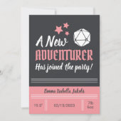 D&Dベビー誕生発表ピンクガール 案内状 (正面)