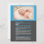 D&Dベビー誕生発表ブルーボーイ 案内状 (裏面)