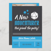 D&Dベビー誕生発表ブルーボーイ 案内状 (正面/裏面)