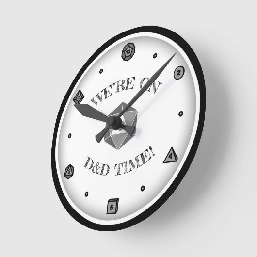 D&D時間中 – GRAY ラウンド壁時計 (傾斜)