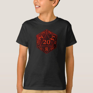 D&D d20は黒くおよび赤い無秩序死にます Tシャツ