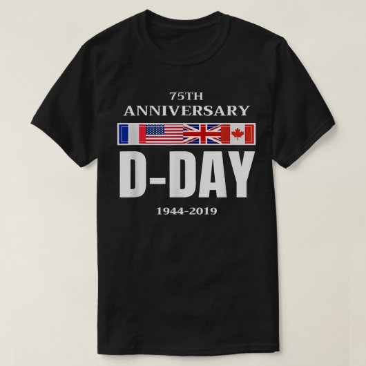D-Dayノルマンディーランディング75周年男性女性 Tシャツ (デザイン正面)