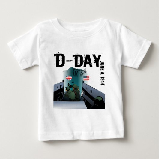 D-DAY 1944年6月6日 ベビーTシャツ (正面)
