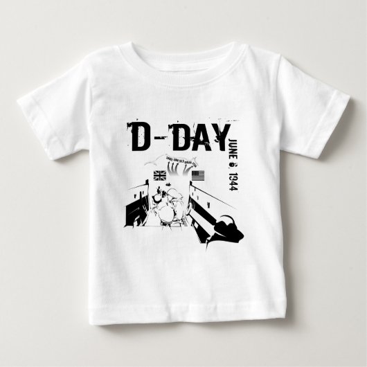 D-DAY 1944年6月6日 ベビーTシャツ (正面)
