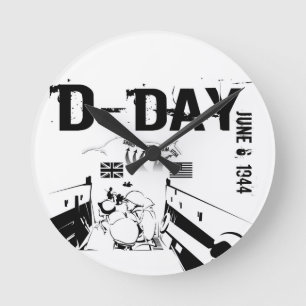 D-DAY 1944年6月6日 ラウンド壁時計
