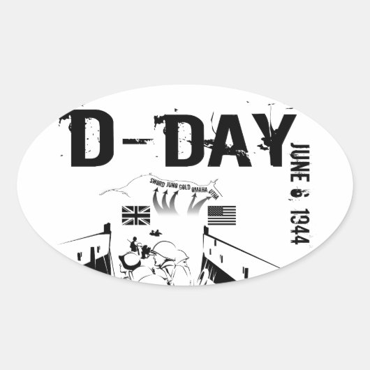 D-DAY 1944年6月6日 楕円形シール (正面)