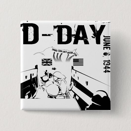 D-DAY 1944年6月6日 缶バッジ (正面)