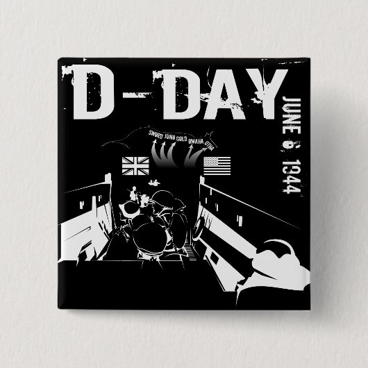 D-DAY 1944年6月6日 缶バッジ (正面)
