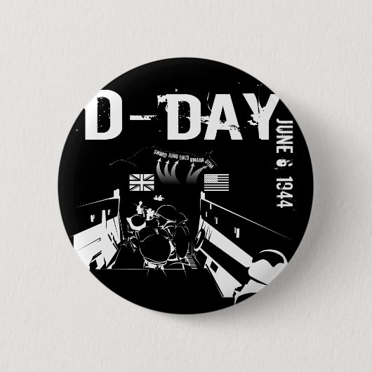 D-DAY 1944年6月6日 缶バッジ (正面)
