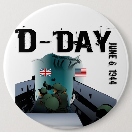 D-DAY 1944年6月6日 缶バッジ (正面)