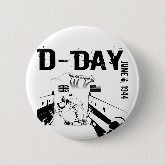D-DAY 1944年6月6日 缶バッジ (正面)