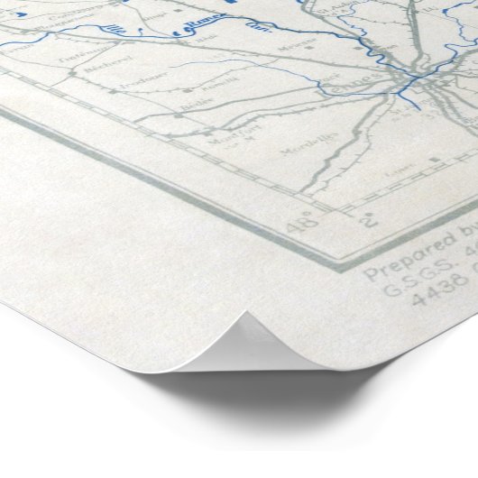 D-Day 2400の米国12番目の陸軍の位置マップ ポスター (角)