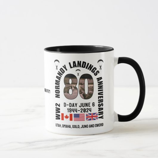 D-DAY 80th Anniversary NORMANDY LANDINGS第2次世界大戦 マグカップ (右)