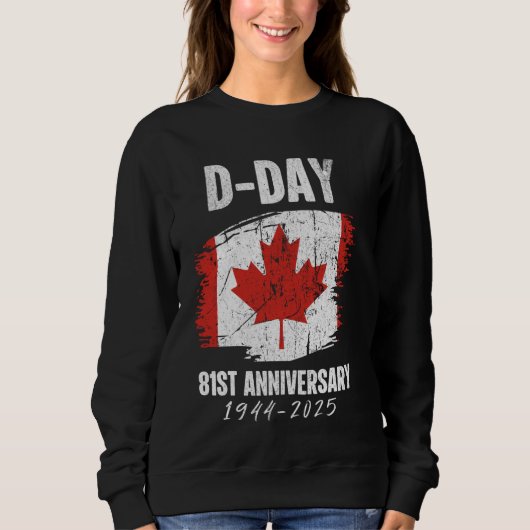 D-Day 81周年記念追悼 1944-2025 ベテラン スウェットシャツ (正面)
