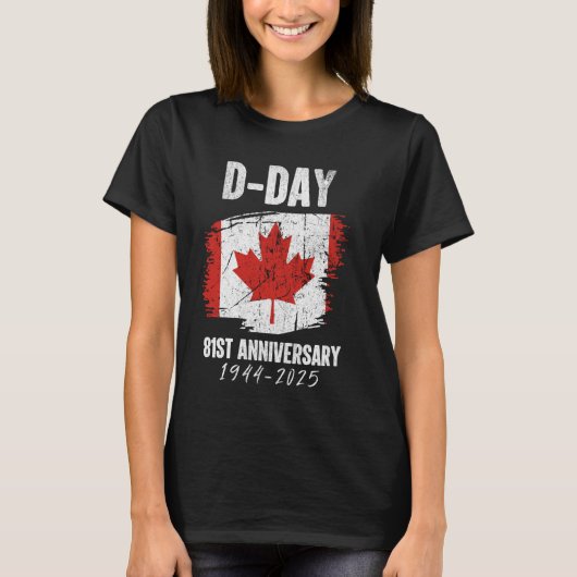 D-Day 81周年記念追悼 1944-2025 ベテラン Tシャツ (正面)