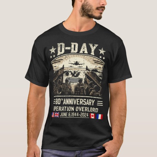 D-Day Dwight D. Eisenhower引用文D-Day 80th Annive Tシャツ (正面)