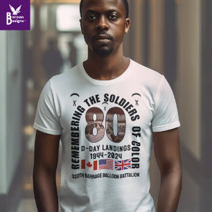 D-DAY LANDINGS 80周年記念アフリカ系アメリカ人 Tシャツ