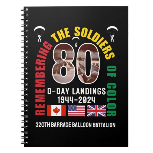 D-DAY LANDINGS 80周年軍人の色 ノートブック (正面)