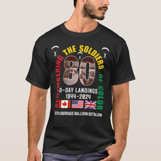 D-DAY LANDINGS 80周年軍人の色 Tシャツ (正面)