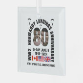 D-DAY NORMANDY LANDINGS第2次世界大戦80周年 ガラスオーナメント (正面左)