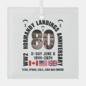 D-DAY NORMANDY LANDINGS第2次世界大戦80周年 ガラスオーナメント (正面)