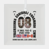 D-DAY NORMANDY LANDINGS第2次世界大戦80周年 ガラスオーナメント (裏面)
