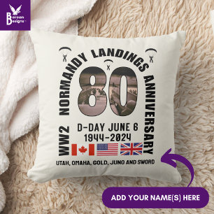 D-DAY NORMANDY LANDINGS第2次世界大戦80周年 クッション