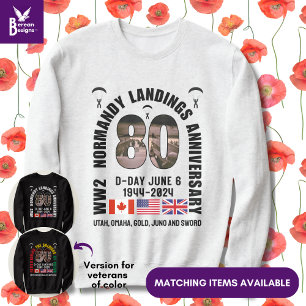 D-DAY NORMANDY LANDINGS第2次世界大戦80周年 スウェットシャツ