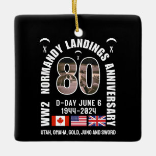 D-DAY NORMANDY LANDINGS第2次世界大戦80周年 セラミックオーナメント