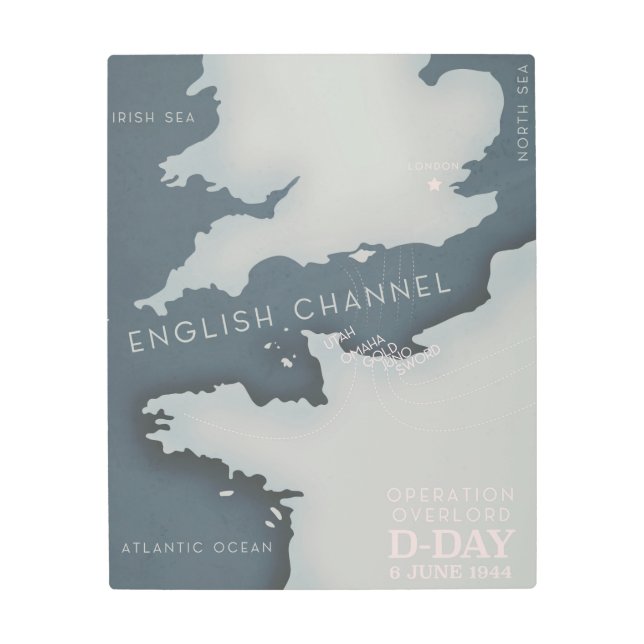 D-Day Operation overlord軍隊ポスター。 メタルプリント (正面)