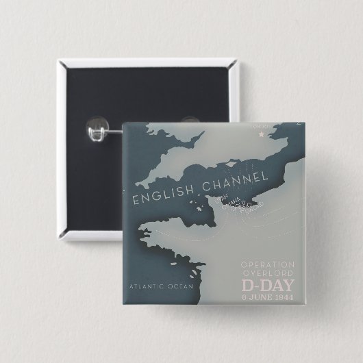 D-Day Operation overlord軍隊ポスター。 缶バッジ (正面&裏面)