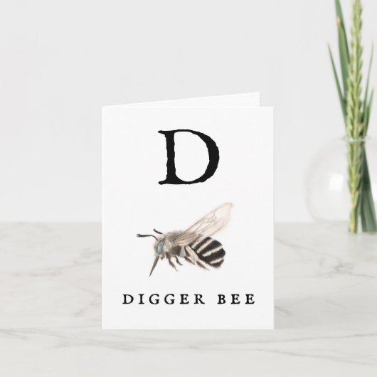 "D" Digger Beeノートカード ノートカード (正面)
