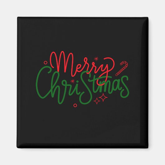 D Family Christmas Family Name  マグネット (正面)