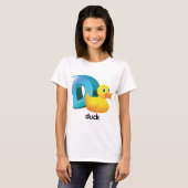 D for Duck アルファベットの明るい文字 Tシャツ (正面フル)