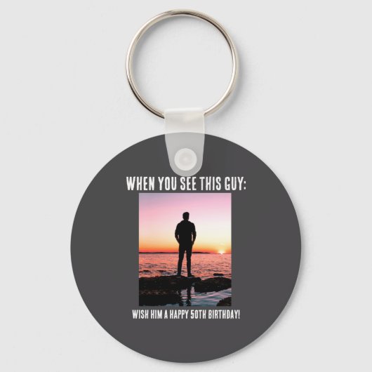 D Funny 50th Milestone Birthday  キーホルダー (正面)