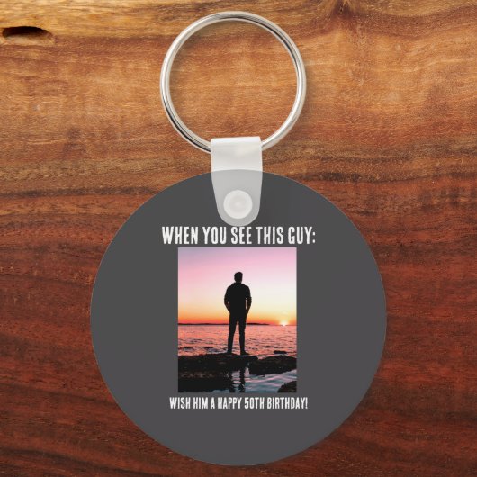 D Funny 50th Milestone Birthday  キーホルダー (正面)