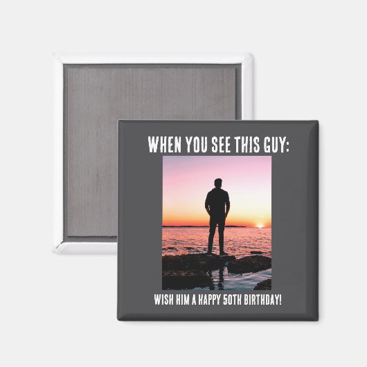 D Funny 50th Milestone Birthday マグネット (正面/裏面)