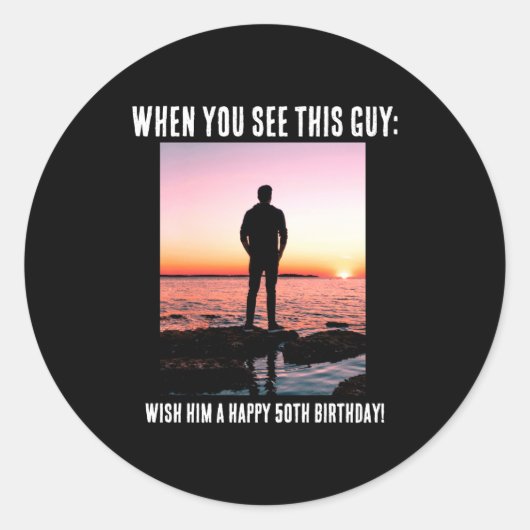 D Funny 50th Milestone Birthday  ラウンドシール (正面)