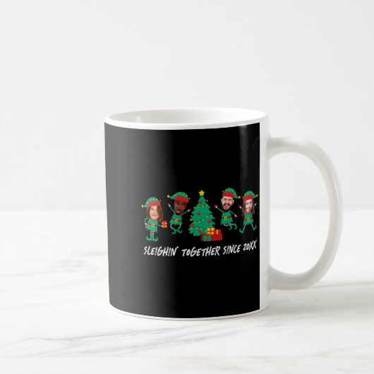 D Funny Face Photo Christmas Elf  コーヒーマグカップ (右)