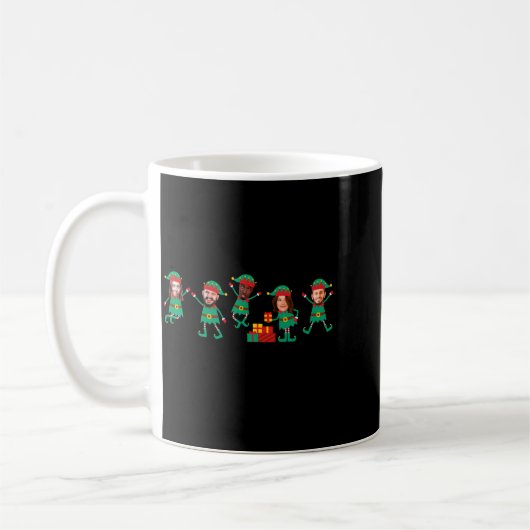 D Funny Face Photo Christmas Elf コーヒーマグカップ (左)