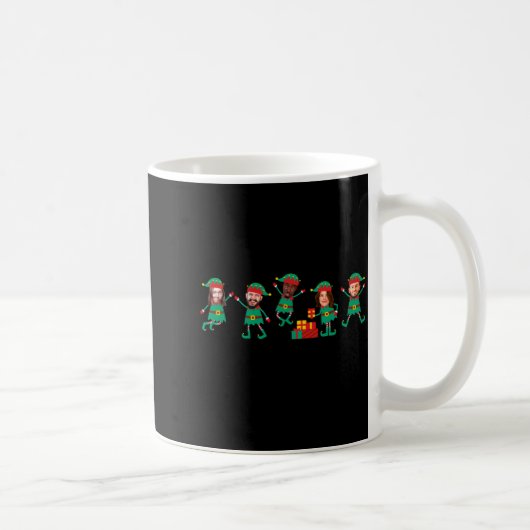 D Funny Face Photo Christmas Elf コーヒーマグカップ (右)